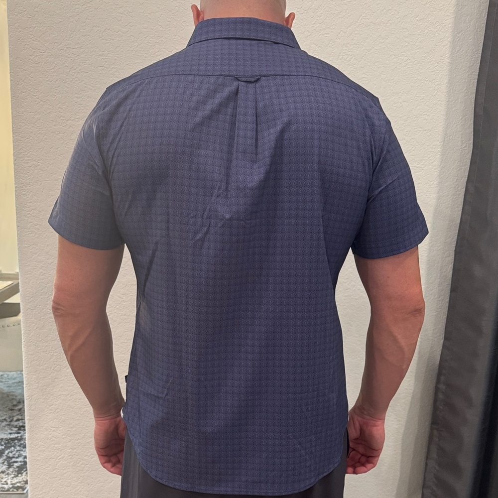 7 Diamonds Dark Blue Patterned Button Down Shirt - image 2